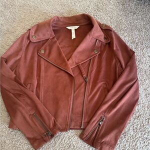 Matilda Jane Pink Leather Biker Jacket with Asymmetrical Zipper